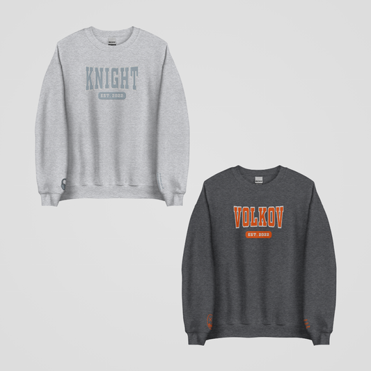 LEGACY OF GODS COLLEGIATE EMBROIDERED CREWNECKS *JEREMY x CECILY EDITION