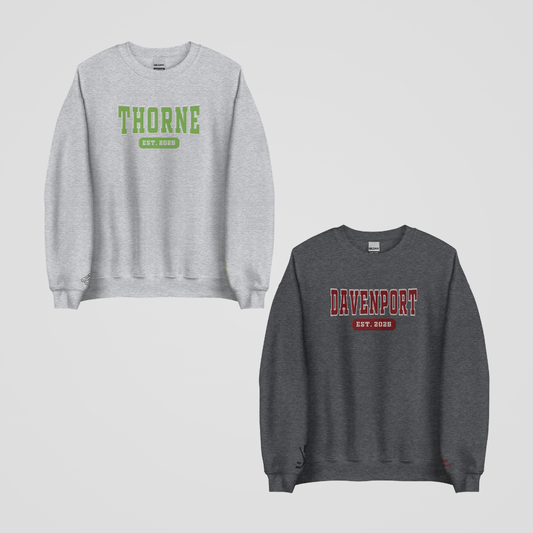 VIPERS COLLEGIATE EMBROIDERED CREWNECKS *KANE x DAHLIA EDITION