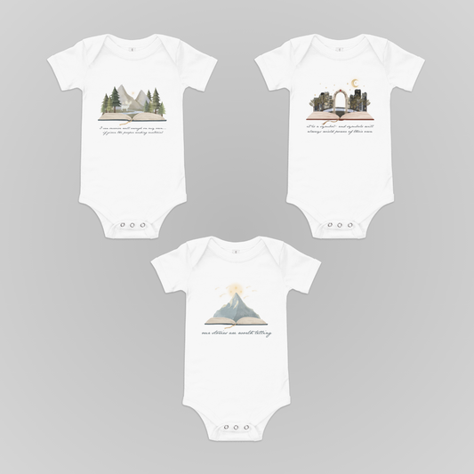 SARAH J MAAS BOOK WORLDS BABY ONESIES