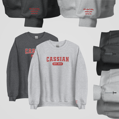 SJM COLLEGIATE EMBROIDERED CREWNECK *ACOTAR BOOK BOYFRIEND EDITION