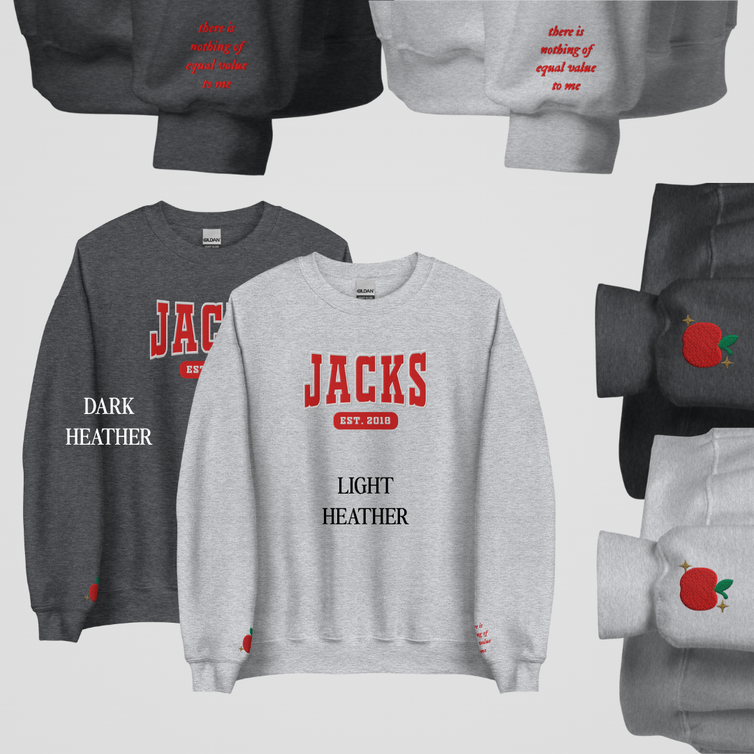 OUABH COLLEGIATE EMBROIDERED CREWNECKS *EVANGELINE x JACKS EDITION