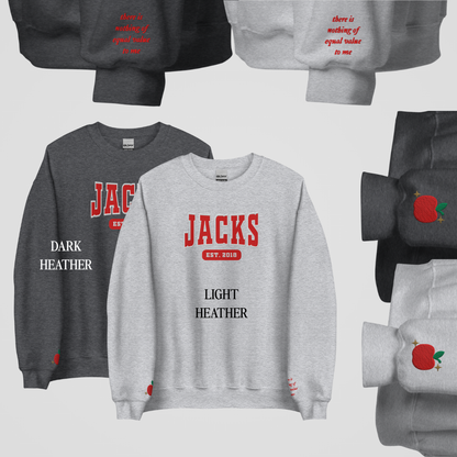 OUABH COLLEGIATE EMBROIDERED CREWNECKS *EVANGELINE x JACKS EDITION