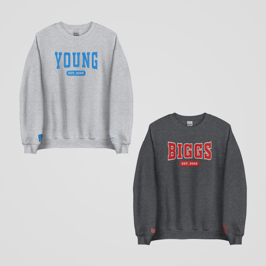 TOMMEN COLLEGIATE EMBROIDERED CREWNECKS *HUGHIE x LIZZIE EDITION