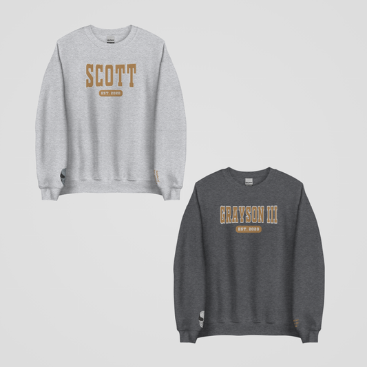 DEVIL'S NIGHT COLLEGIATE EMBROIDERED CREWNECKS *WILL x EMORY EDITION