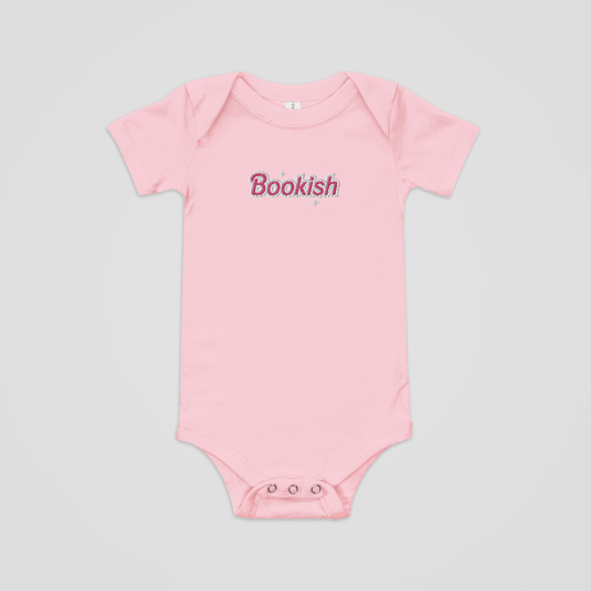 BOOKISH BARBIE EMBROIDERED BABY ONESIE