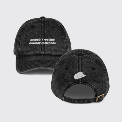 PROBABLY READING COWBOY ROMANCES HAT