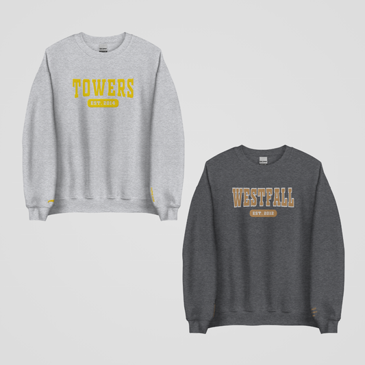 THRONE OF GLASS COLLEGIATE EMBROIDERED CREWNECKS *CHAOL x YRENE EDITION