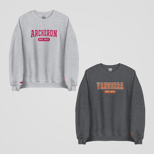 ACOTAR COLLEGIATE EMBROIDERED CREWNECKS *LUCIEN x ELAIN EDITION