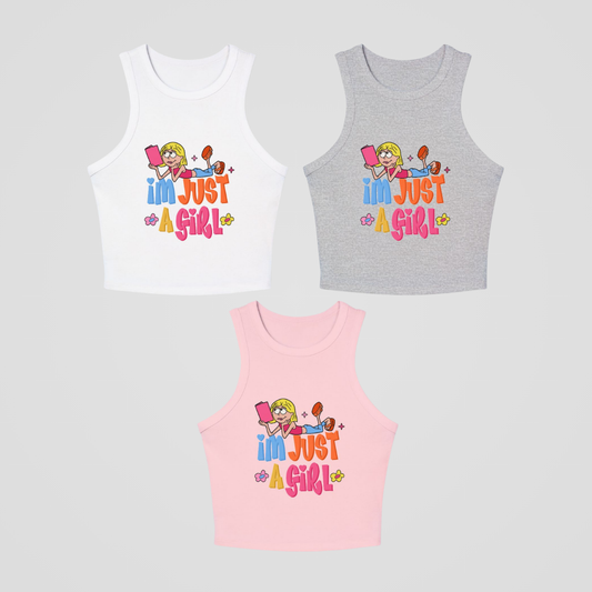 JUST A GIRL RACERBACK TANK