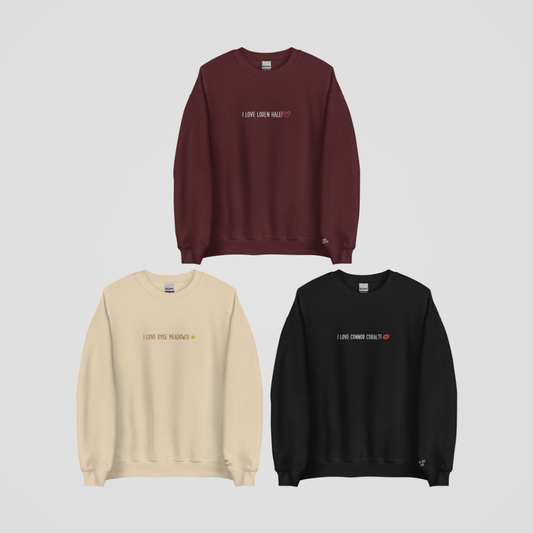 ADDICTED LOVE EMBROIDERED CREWNECK