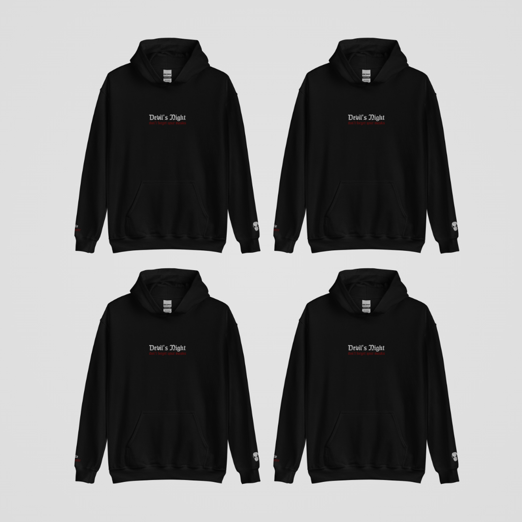 DEVIL'S NIGHT EMBROIDERED HOODIE