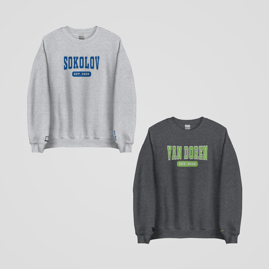 EMPIRE COLLEGIATE EMBROIDERED CREWNECKS *KNOX x ANASTASIA EDITION