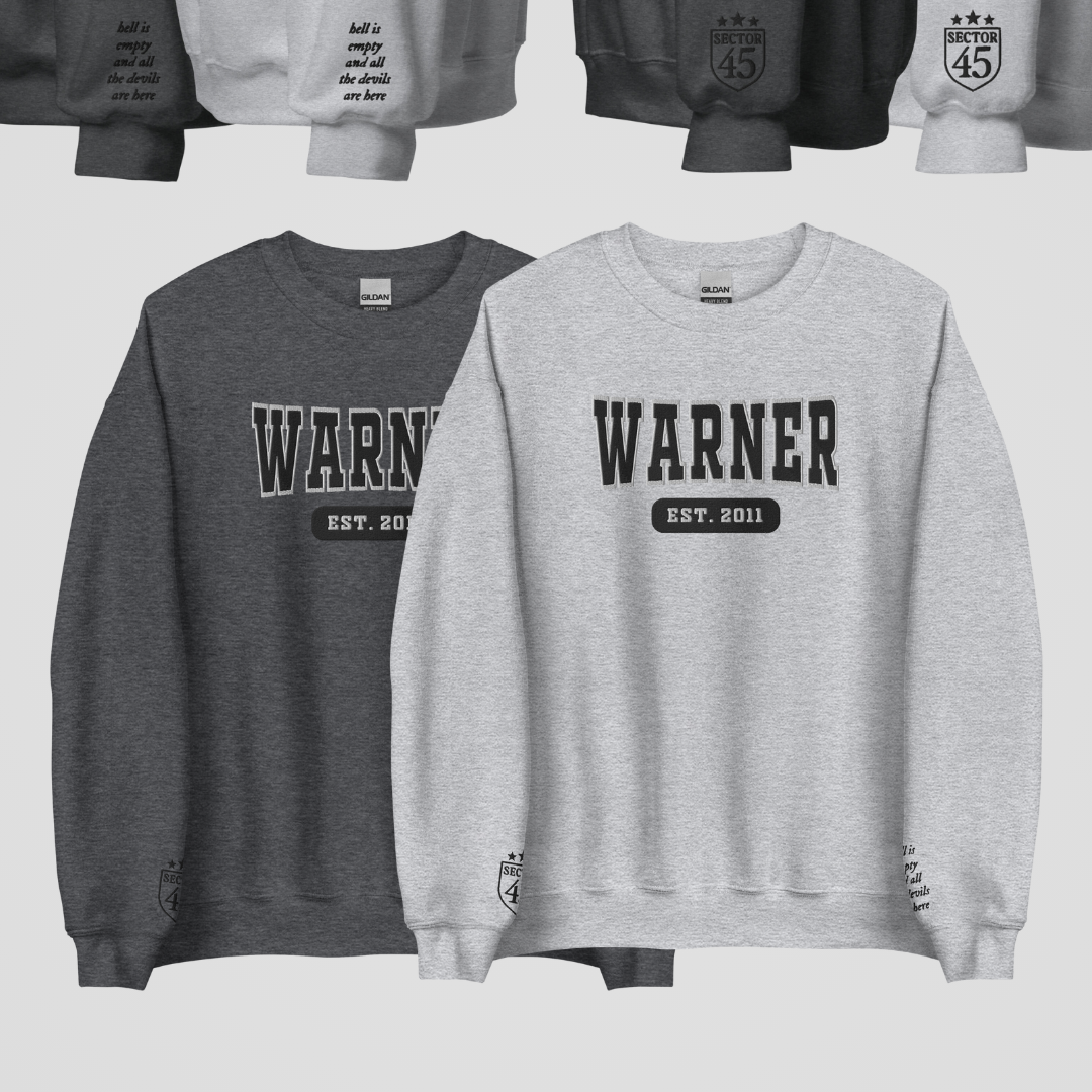 COLLEGIATE EMBROIDERED CREWNECK *WARNER EDITION