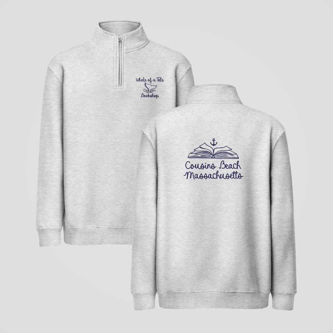 WHALE OF A TALE MOCK-NECK QUARTER-ZIP SWEATER