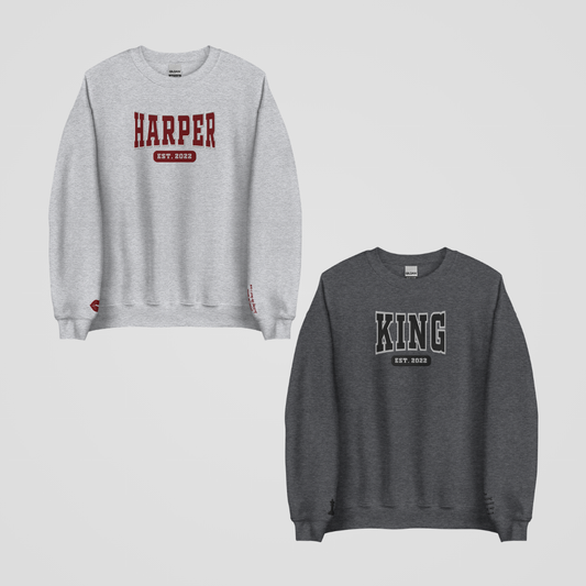 ROYAL ELITE COLLEGIATE EMBROIDERED CREWNECK *JONATHAN x AURORA EDITION