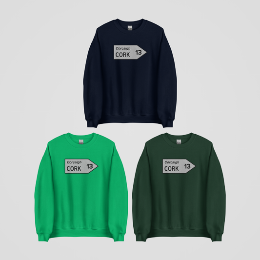 ENTERING CORK SIGN EMBROIDERED CREWNECK