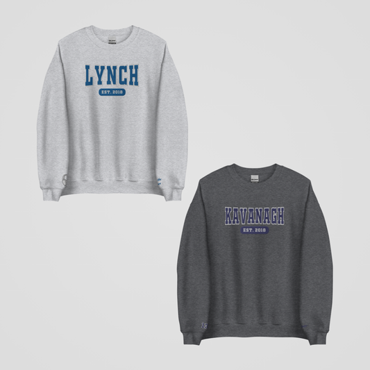 TOMMEN COLLEGIATE EMBROIDERED CREWNECKS *JOHNNY x SHANNON EDITION