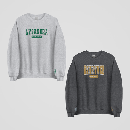 THRONE OF GLASS COLLEGIATE EMBROIDERED CREWNECKS *AEDION x LYSANDRA EDITION