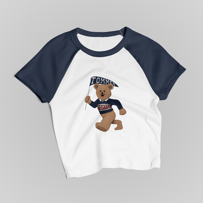TOMMEN BEAR RAGLAN BABY TEE