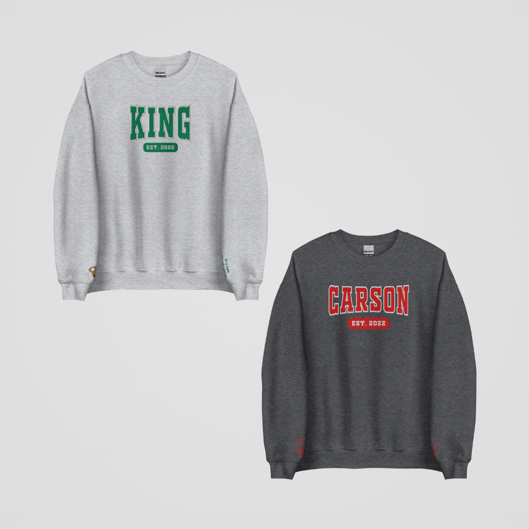 LEGACY OF GODS COLLEGIATE EMBROIDERED CREWNECKS *KILLIAN x GLYNDON EDITION
