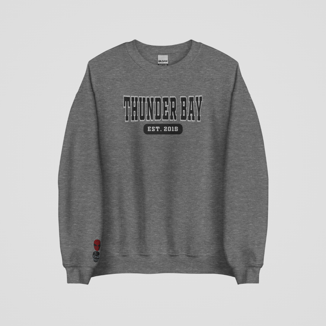 DEVIL'S NIGHT COLLEGIATE EMBROIDERED CREWNECKS *THUNDER BAY EDITION