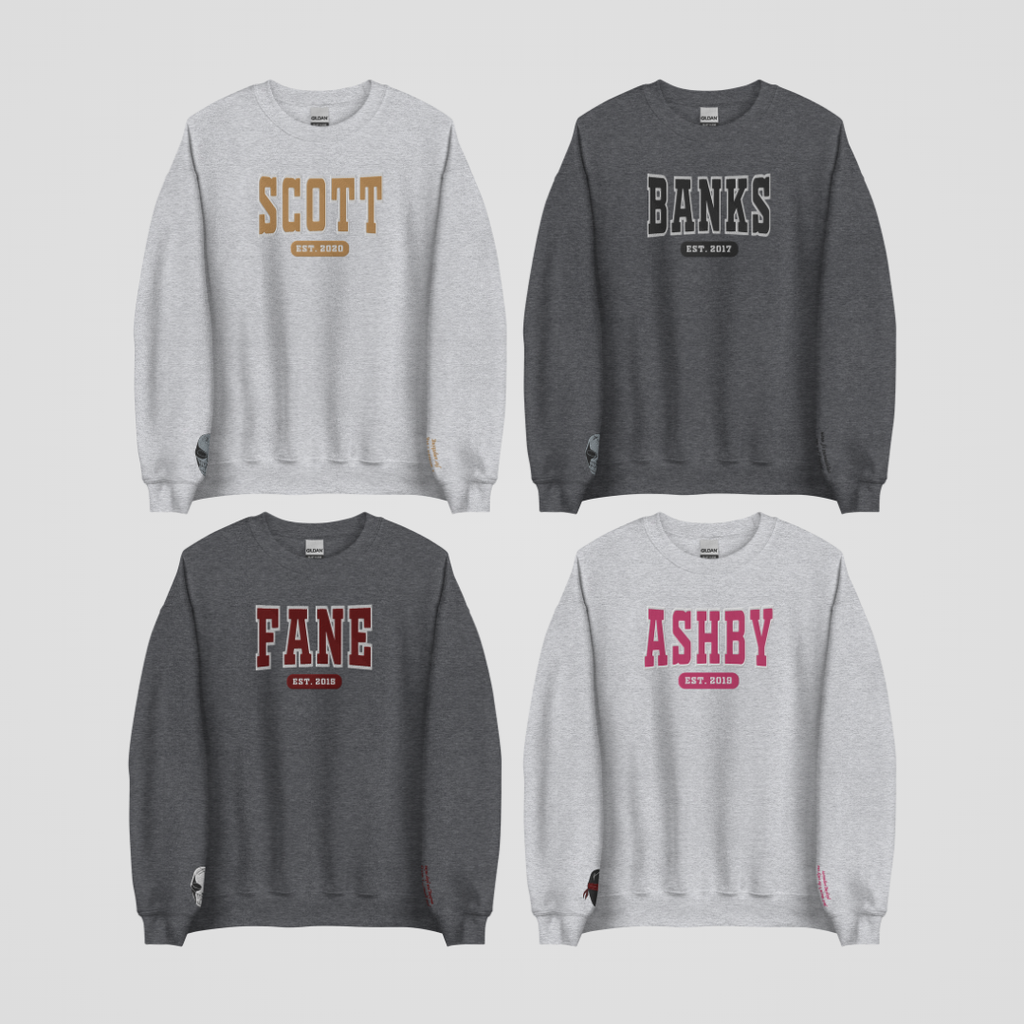 COLLEGIATE EMBROIDERED CREWNECK *DEVIL'S NIGHT FEMALES EDITION