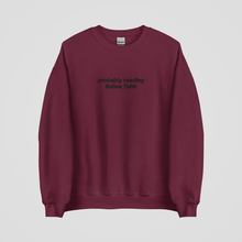 Load image into Gallery viewer, PROBABLY READING SABAA TAHIR EMBROIDERED CREWNECK
