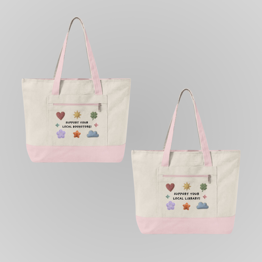 SUPPORT YOUR LOCAL❤ ZIPPERED TOTE BAG