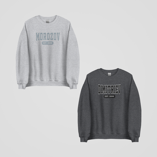 LEGACY OF GODS COLLEGIATE EMBROIDERED CREWNECK *VAUGHN x YULIAN EDITION