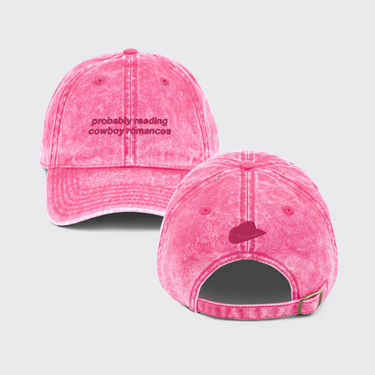 PROBABLY READING COWBOY ROMANCES HAT