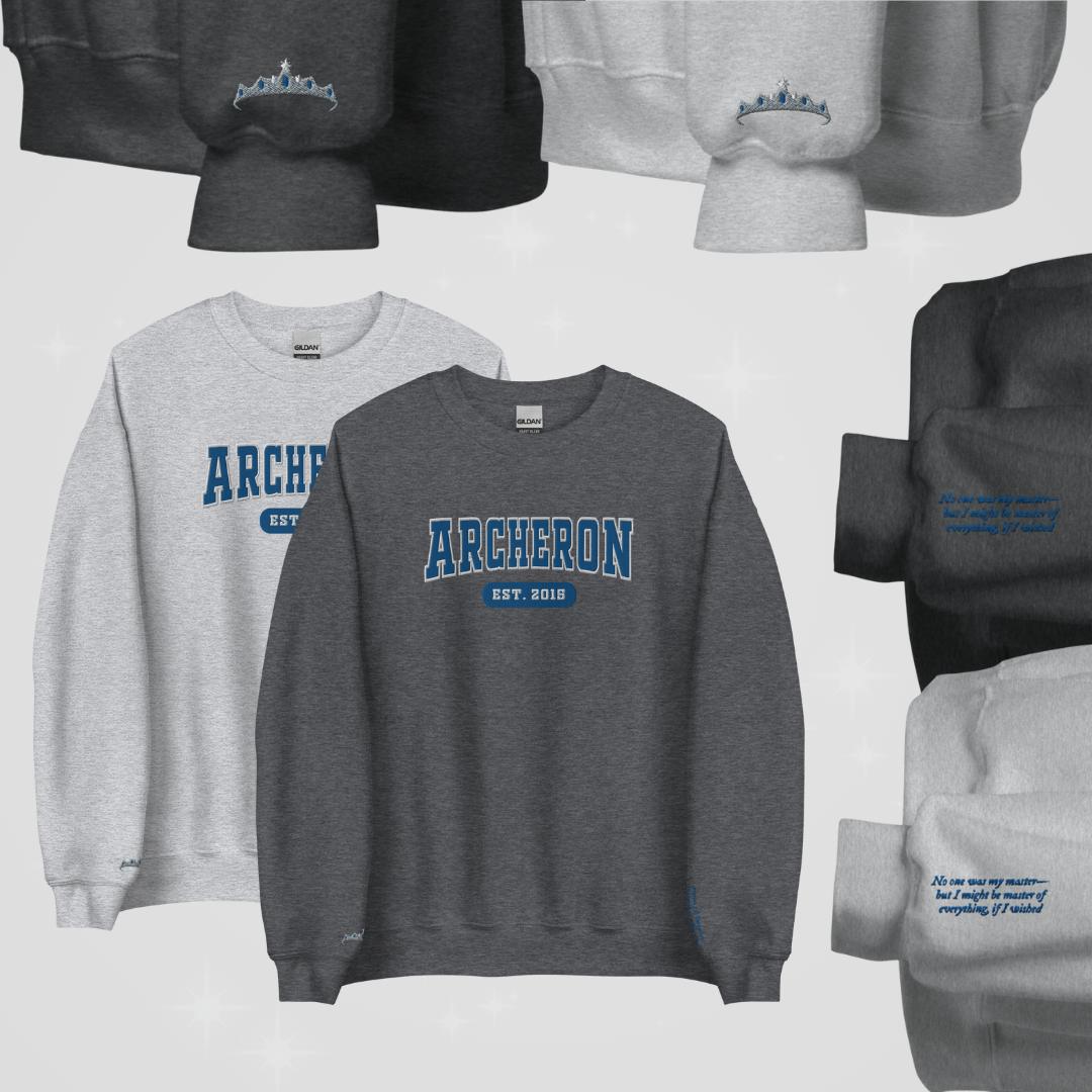 SJM COLLEGIATE EMBROIDERED CREWNECK *ACOTAR FEMALE LEADS EDITION