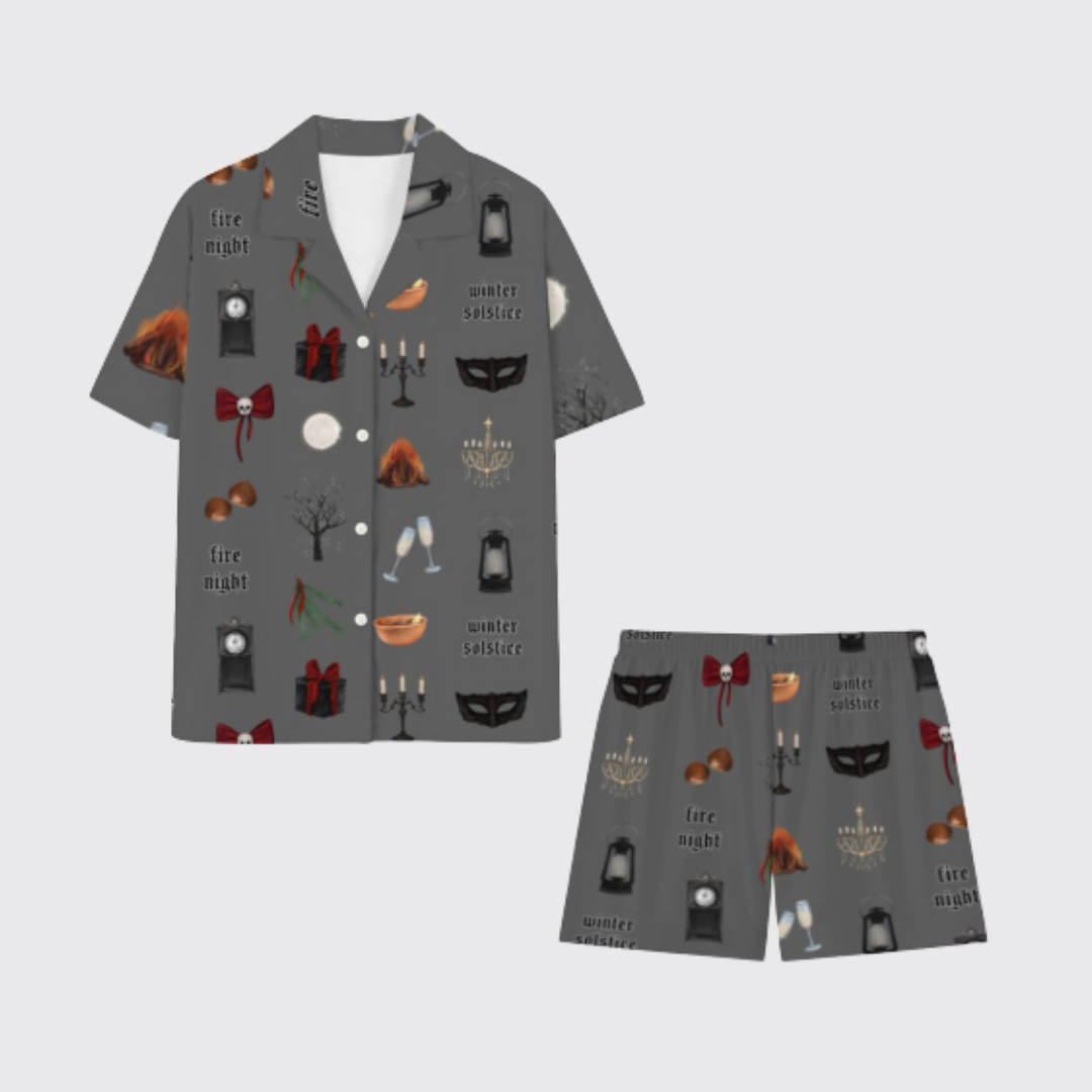 FIRE NIGHT PAJAMA SHORTS SET