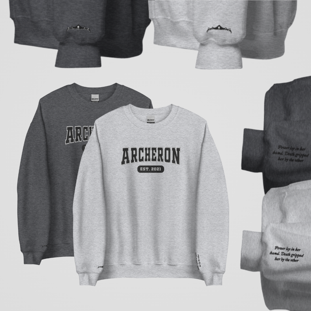 SJM COLLEGIATE EMBROIDERED CREWNECK *ACOTAR FEMALE LEADS EDITION