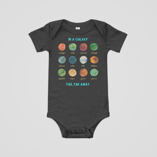 BINARY STARS BABY ONESIE
