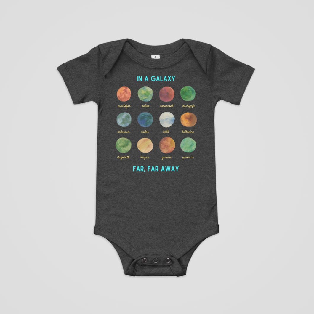 BINARY STARS BABY ONESIE