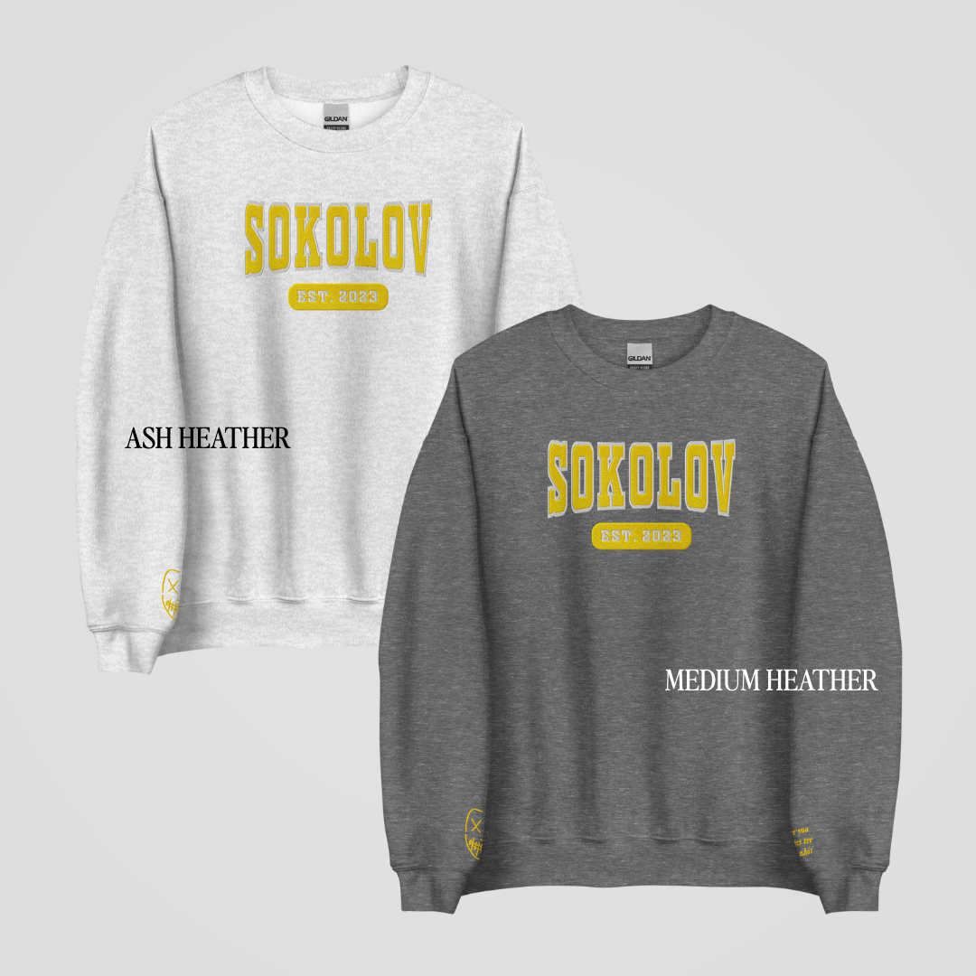 LEGACY OF GODS COLLEGIATE EMBROIDERED CREWNECKS *NIKOLAI x BRANDON EDITION
