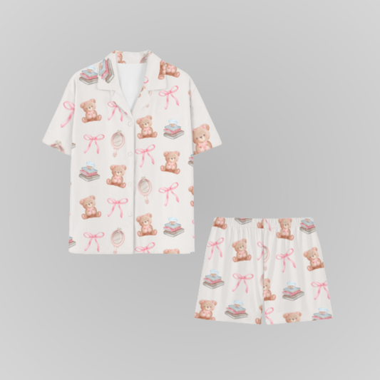 TEDDY BEAR LOVER PAJAMA SHORTS SET