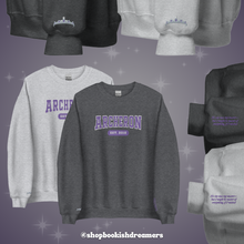 Load image into Gallery viewer, SJM COLLEGIATE EMBROIDERED CREWNECK *ACOTAR FEMALE LEADS EDITION
