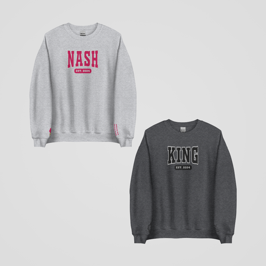 LEGACY OF GODS COLLEGIATE EMBROIDERED CREWNECKS *ELI x AVA EDITION