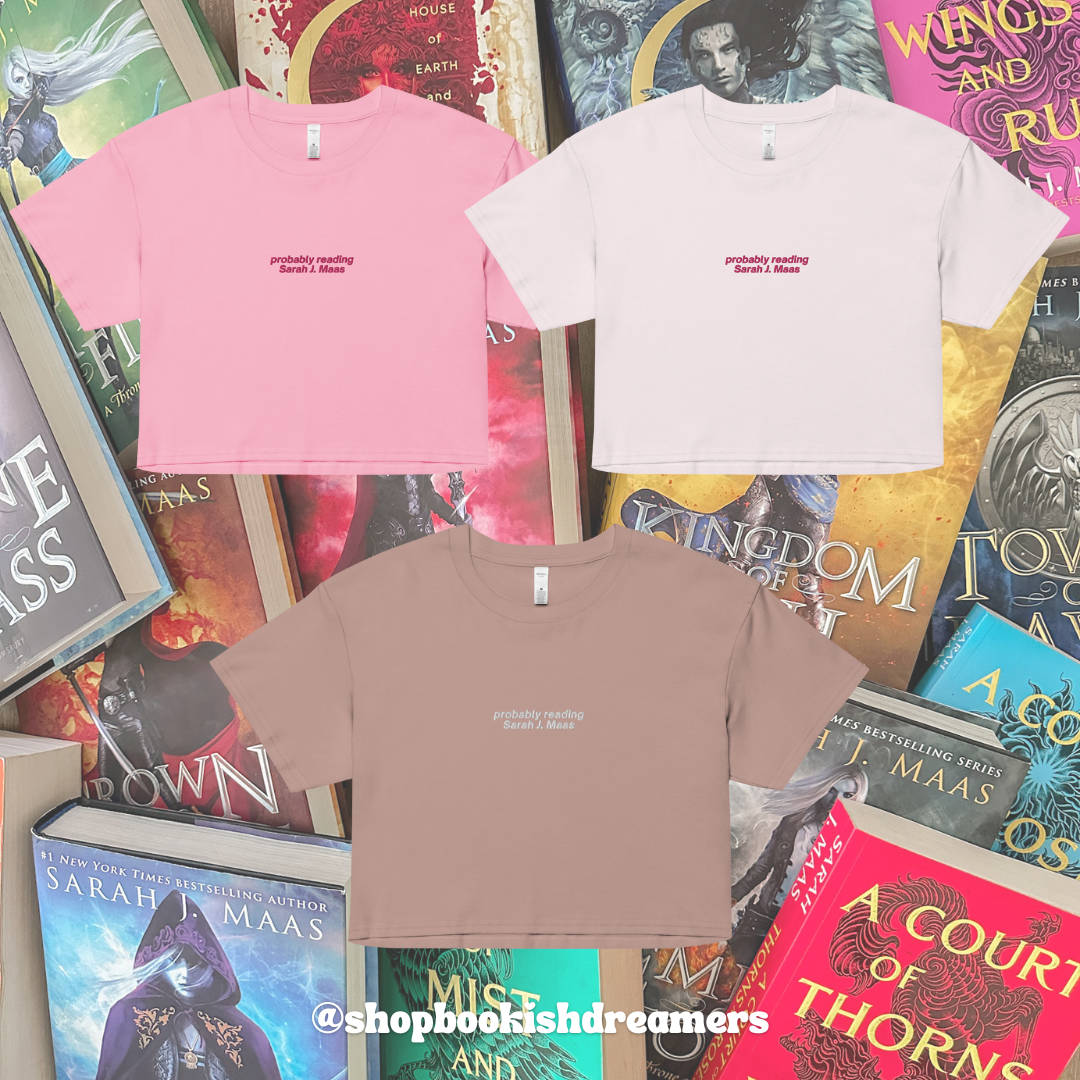 PROBABLY READING SJM EMBROIDERED CROP TEE