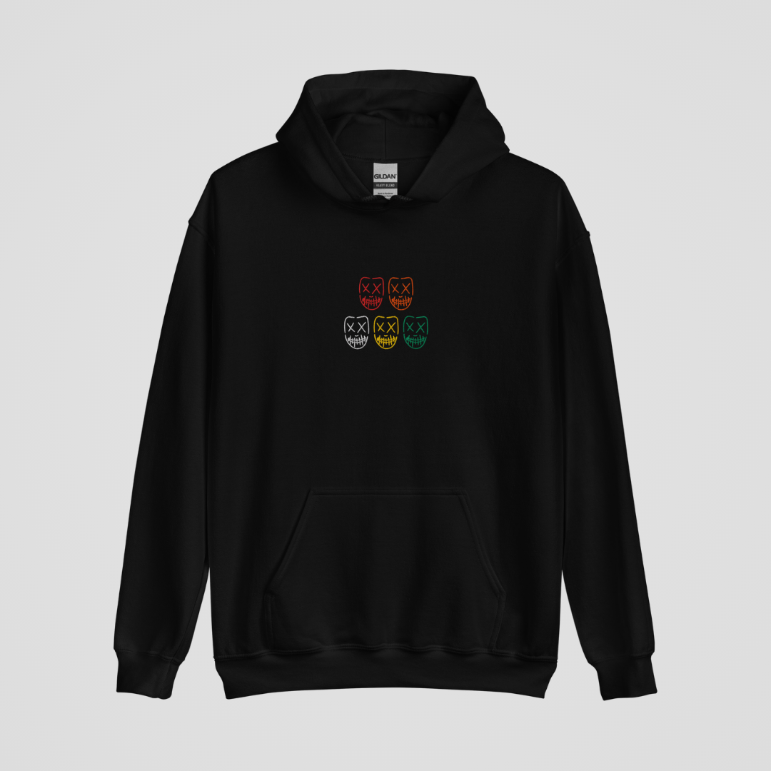 HEATHENS MASKS EMBROIDERED HOODIE