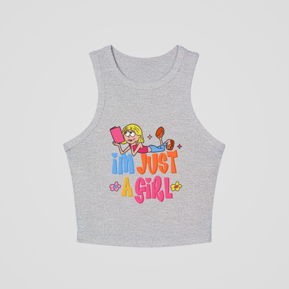 JUST A GIRL RACERBACK TANK