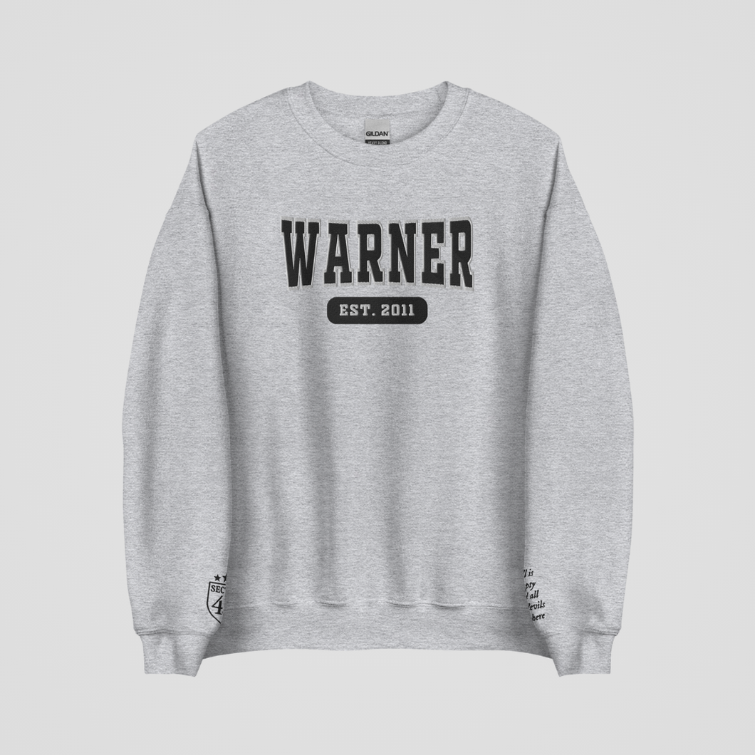 COLLEGIATE EMBROIDERED CREWNECK *WARNER EDITION