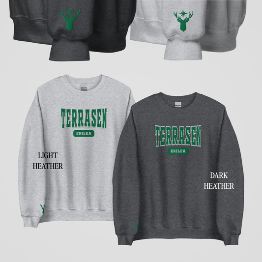 SARAH J. MAAS COLLEGIATE EMBROIDERED CREWNECKS *TERRASEN x VELARIS x LUNATHION EDITION