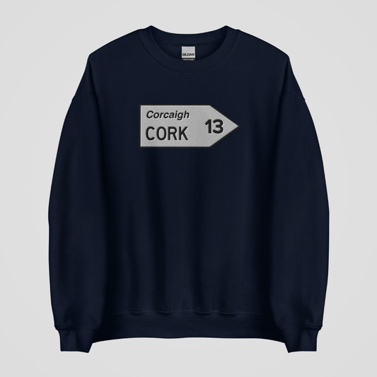 ENTERING CORK SIGN EMBROIDERED CREWNECK