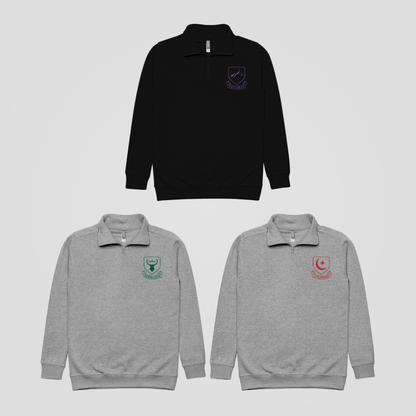 MAASVERSE LOCATIONS EMBROIDERED FLEECE QUARTER-ZIP JACKET