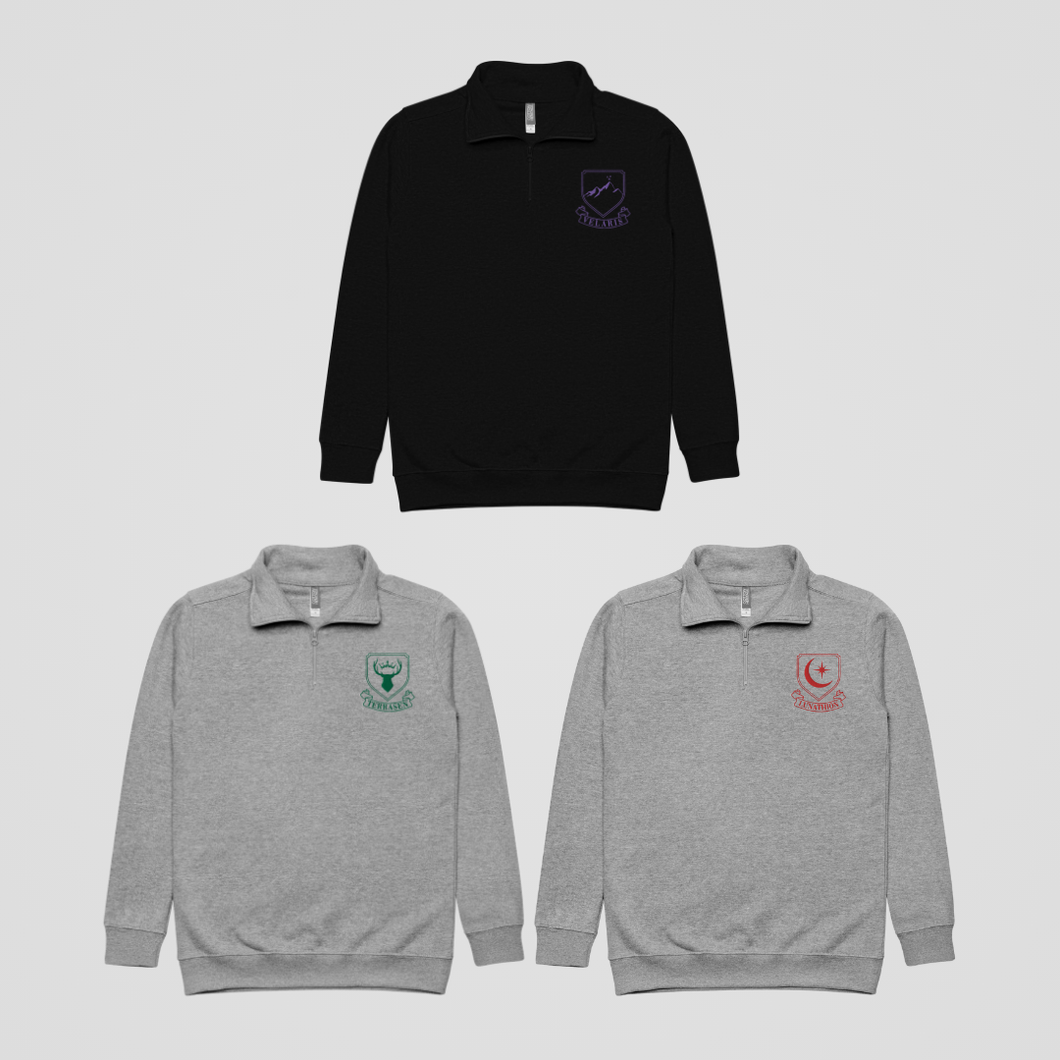 MAASVERSE LOCATIONS EMBROIDERED FLEECE QUARTER-ZIP JACKET