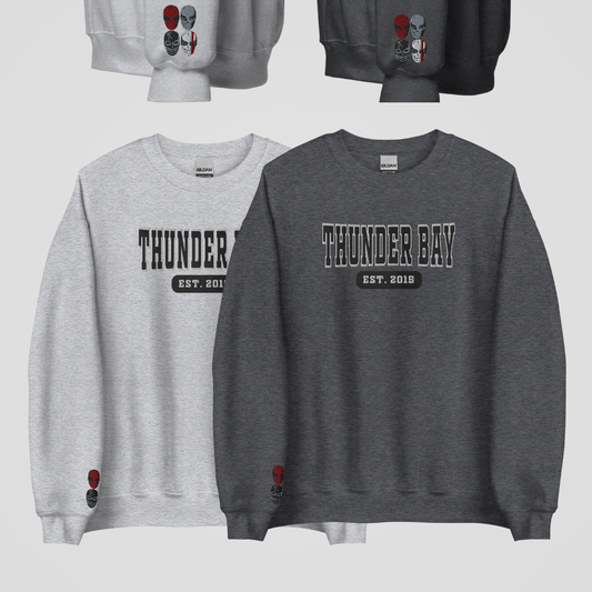 DEVIL'S NIGHT COLLEGIATE EMBROIDERED CREWNECKS *THUNDER BAY EDITION