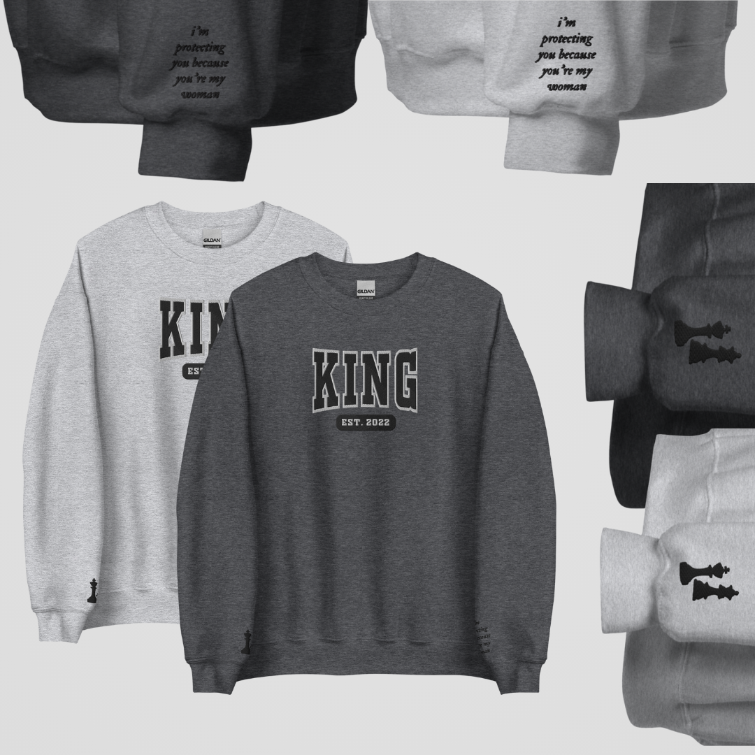 COLLEGIATE EMBROIDERED CREWNECK *ROYAL ELITE x LEVI & JONATHAN KING