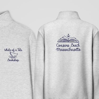 WHALE OF A TALE MOCK-NECK QUARTER-ZIP SWEATER